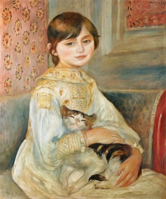 mademoiselle julie Manet con gato, RENOIR